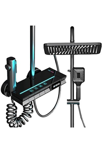 stuffix Coloană de duș cu iluminare ambientală și afișaj digital al temperatu...