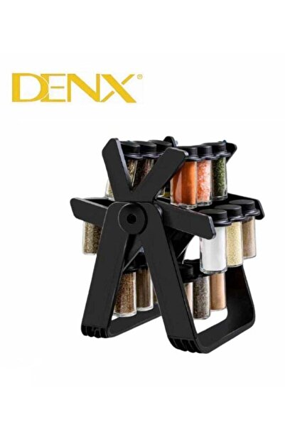 Denx Rotating Spice Rack Wheel with 18 x 100ml Jars
