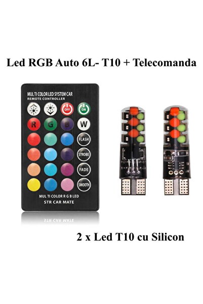 ElectroAZ LED Car RGB, T10 Socket, For Ambient Lights, Remote Control, 12V-W5W