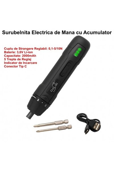 ElectroAZ Ηλεκτρικό κατσαβίδι με μπαταρία 3,6V και ρυθμιζόμενη ροπή 5 βημάτων...