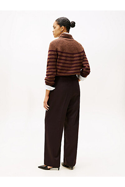 Tommy Hilfiger Timeless Wool Blend Loose Straight Leg Trousers