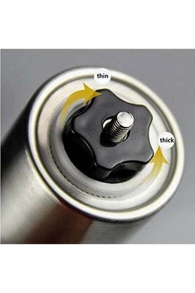 Denx Manual Coffee Grinder Stainless Steel with Adjustable Ceramic Conical Burr Hand Crank - 40g Cap