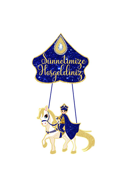 BatıDoğu Sünnetime Hoş geldiniz Altın Karton Kapı Süsü 35*60 cm