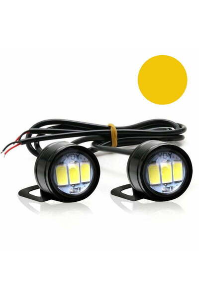 ElectroAZ Set de 2 becuri LED Auto/Moto cu suport metalic și cablu, diametru ...