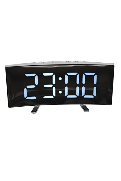 ElectroAZ Ρολόι DT-6507 με LCD LED τύπου καθρέφτη σε λευκό χρώμα