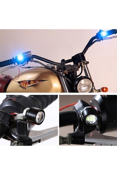 ElectroAZ Set of 2x LED Auto/Moto with metal support and wire, Diameter 23mm, 9W, White