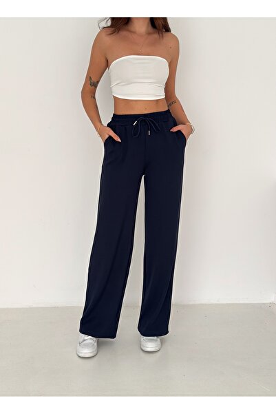 TLG GİYİM Women's Modal Touch Wide Loose Leg Comfortable Stylish Sweatpants Trousers