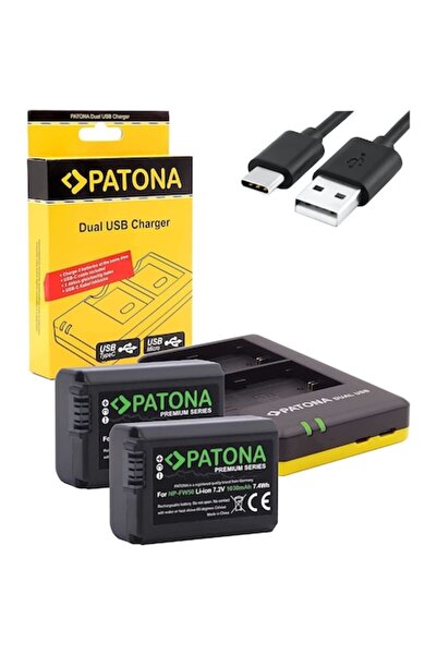 Patona Pachet: Încărcător dual USB și 2 baterii Premium NP-FW50 pentru Sony N...