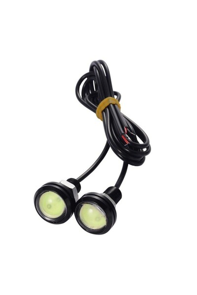 ElectroAZ Set of 2 LED Car Lights with Wire, Diameter 18mm, 12V, Power 9W, Green