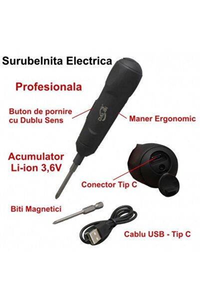 ElectroAZ MINI Electric Screwdriver with 3.6V Battery and Reversible Switch