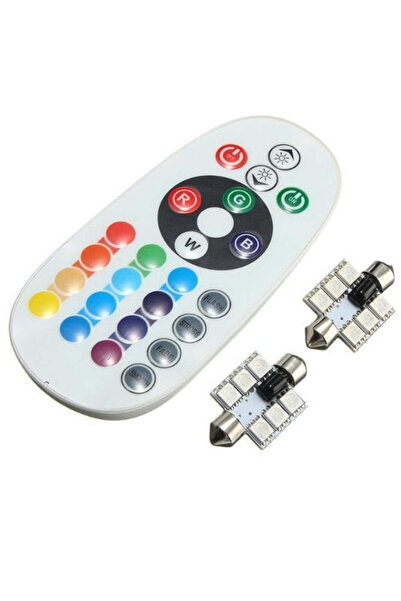 ElectroAZ LED Auto RGB με τηλεχειριστήριο, υποδοχή Festoon 39 mm, σετ 2 τεμαχίων