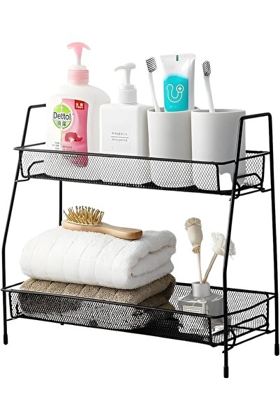 Home Dwell رف تخزين طاولة قابل للتمدد من الفولاذ المقاوم للصدأ مكون من طبقتين...