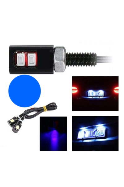 ElectroAZ LED Auto SMD, Diameter 12mm, 12V, Wire 25cm, Set of 2, Blue