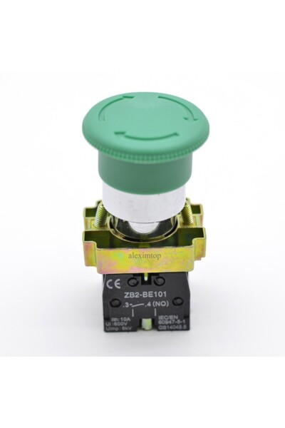 ElectroAZ Κουμπί συγκράτησης κινητήρα μανιταριού 220V ON-OFF, πράσινο