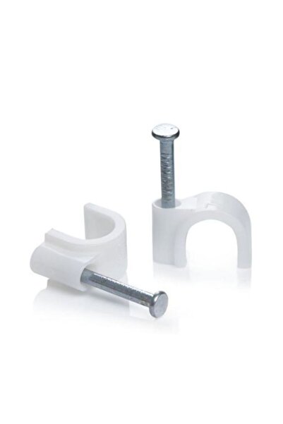 ElectroAZ Set de 100 cleme de cuie, 5 mm, fixare cablu de perete, albe