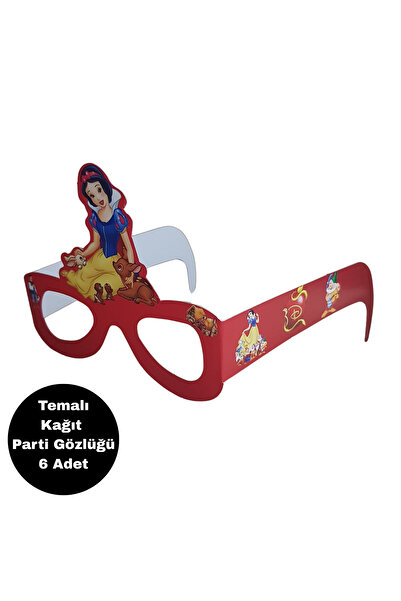 BatıDoğu Pamuk Prenses Temalı Kağıt Gözlük 6 Adet Parti Gözlüğü