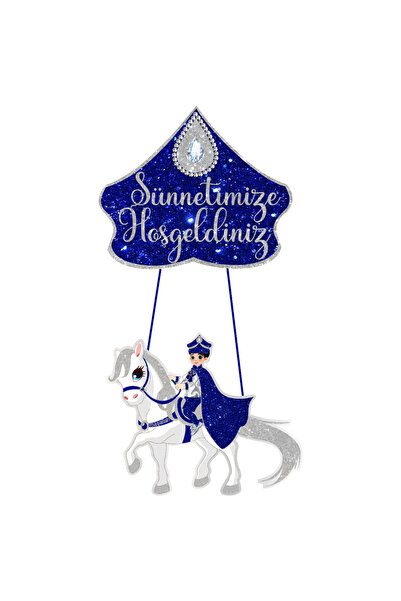 BatıDoğu Gümüş Sünnetime Hoşgeldiniz Kapı Süsü Karton 35*60 cm