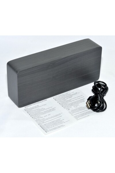 ElectroAZ Large Digital Clock, Black Wood, Red LED