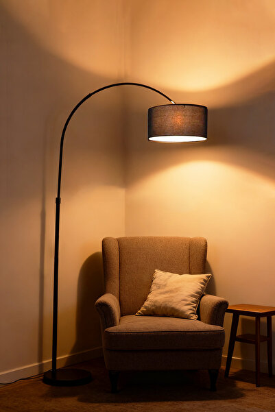 DIDA Floor Lamps for Living Room with Adjustable Hanging Drum Shade for Reading Lamp for Bedroom