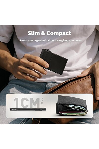 Generic YESIIW Pop-up Wallet, RFID Blocking Aluminum Holder