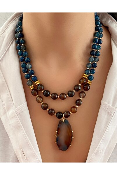 Takkı by Handan Akik taşı tasarım kolye.