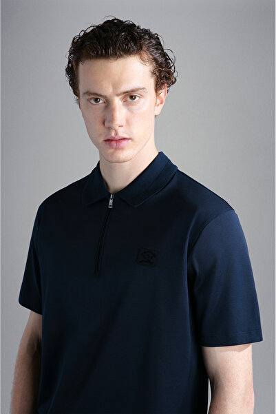 PAUL&SHARK MEN'S KNITTED POLOSHIRT C.WCOTTON