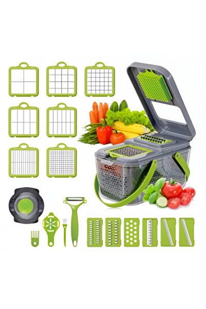 OEM Multifunctional Grater 22 Pieces for Vegetables and Fruits, with Casserol...