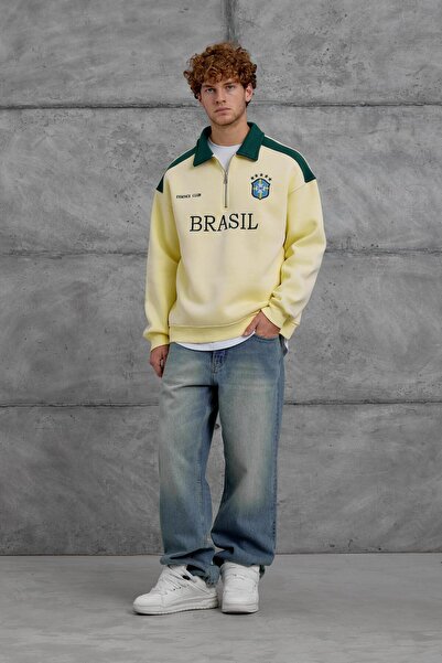 NOMARC Sari Brasil Written Half-Zip Sweatshirt