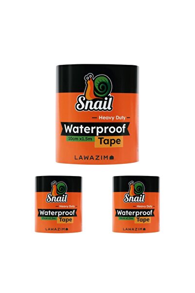 Lawazim Snail Heavy Duty Waterproof Tape Set of 3 - 10cm x 1.5m - Black
