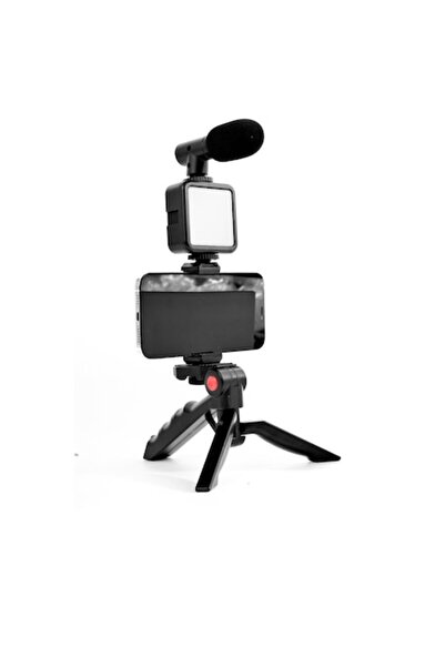 Green.L kit vlogging pentru cameră/smartphone (microfon, lumină LED, trepied,...