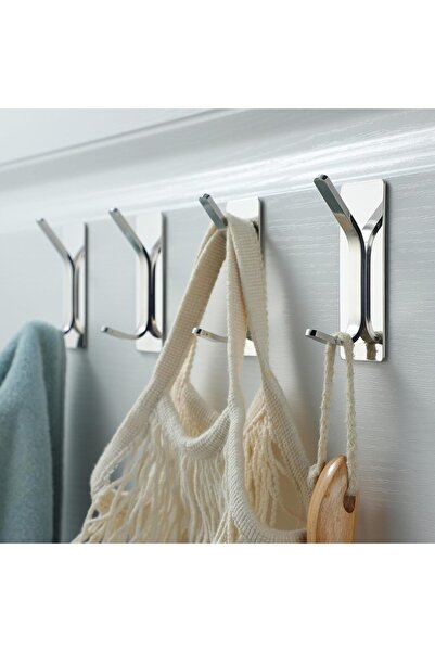 Generic Taozun Stainless Steel Adhesive Towel & Robe Hooks, Polished, Heavy-Duty, 4-Pack