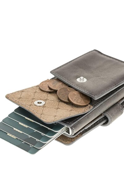 Bouletta Terry Mekanizmalı RFID Kartlık ve Bozuk Para Cüzdanı
