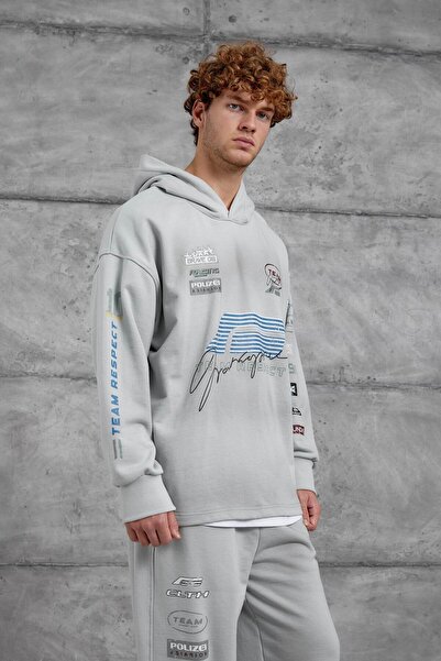 NOMARC Gray printed Oversized tracksuit set