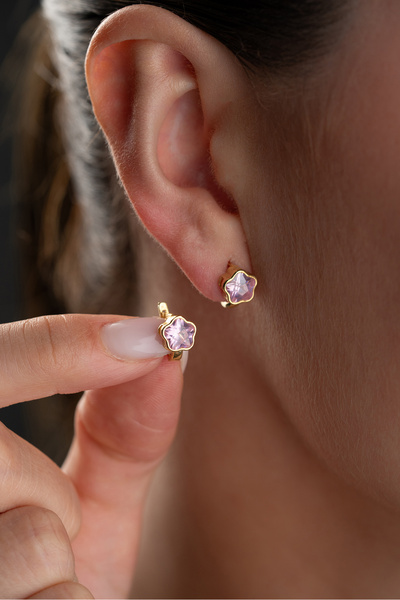 Silvano Jewelry 925 Ayar Gümüş Yıldız Taşlı Küpe