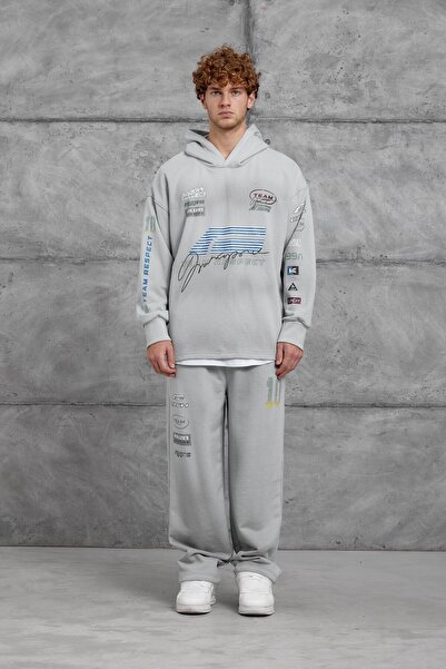 NOMARC Gray printed Oversized tracksuit set