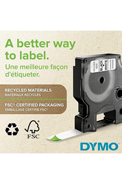 Dymo شريط ملصقات أصلي D1، طباعة سوداء على أزرق، 9 مم × 7 م، ذاتي اللصق