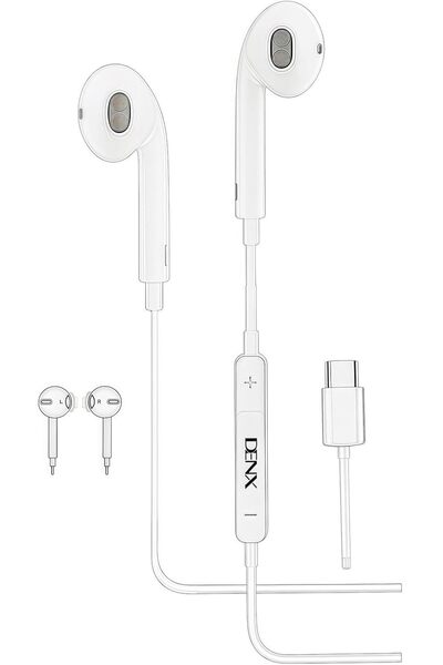 Denx HIFI Wired USB-C Headphones- Hi-Res Audio, Inline Mic (DX347-B)