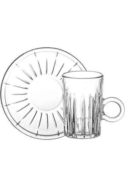 Generic Doyalex Glass Tea Cups & Saucers Set, 120ml, 12-Piece, Heat-Resistant Transparent