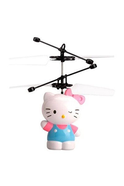 OEM Jucărie zburătoare interactivă - Hello Kitty / Albinuță, Senzor, LED RGB, USB, Rotație 360°, Galben, 14 cm