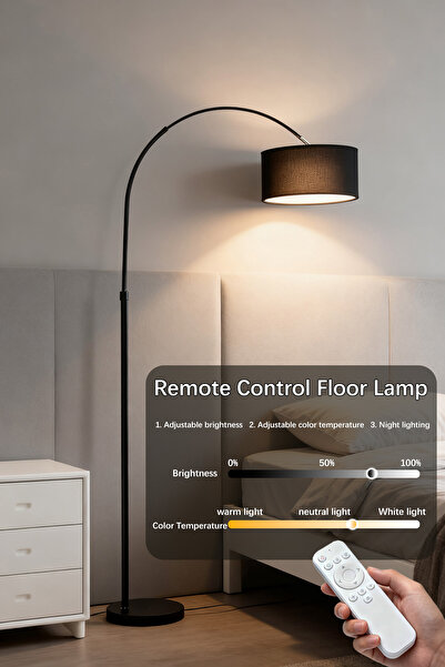 DIDA Floor Lamps for Living Room with Adjustable Hanging Drum Shade for Reading Lamp for Bedroom