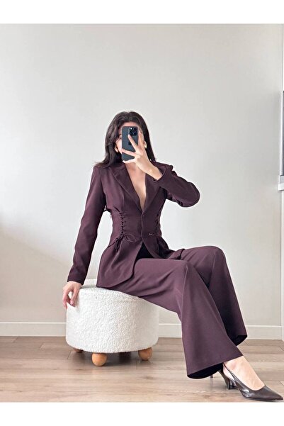 Julidress Waist and Back Corset-Looking Jacket and Pants Bottom Top Set