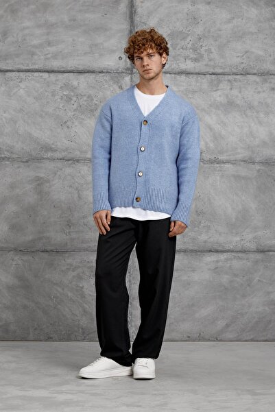 NOMARC CARDIGAN MRK din material subțire albastru