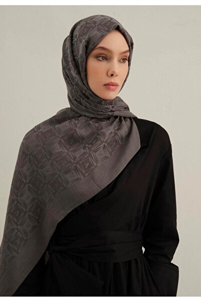 Armine Lyocell Naia Kare Monogram Şal FÜME
