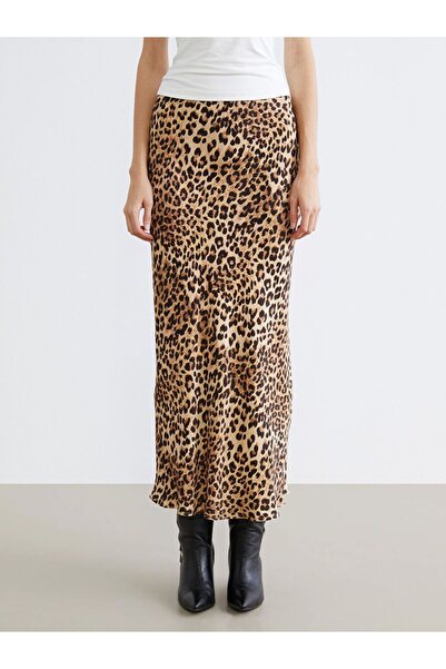 LC Waikiki Lcw Vision Buy Elasticated Leopard Patterned A-Line Satin Skirt