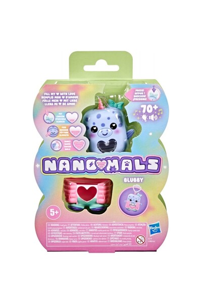 Hasbro Nano-Mals Blubby the Narwhal Electronic Figurine, 10 cm