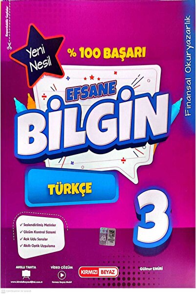 Kırmızı Beyaz Yayınları EFSANE BİLGİN 3.SINIF TÜRKÇE