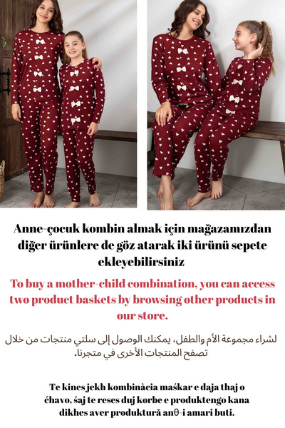 bigiyin Soft Fabric Women's Pajama Set Mother Daughter Matching Pajama Set