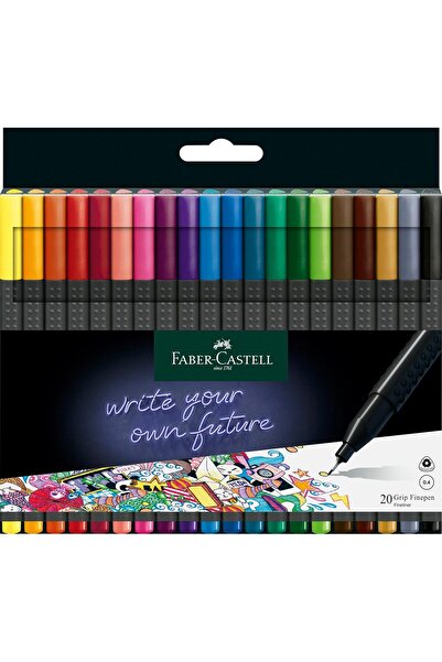 Generic Faber-Castell Fine Grip 0.4 mm Pens, Pack of 20, Fine Point, Multicolor