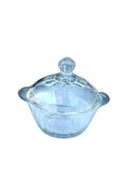 WDA Glass Serving Bowl Set with Lid, Crystal Design, 5 Pieces