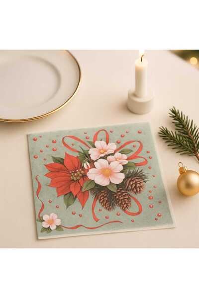 store trend 20’li Yılbaşı Temalı 32×32 cm Peçete – çiçekli model